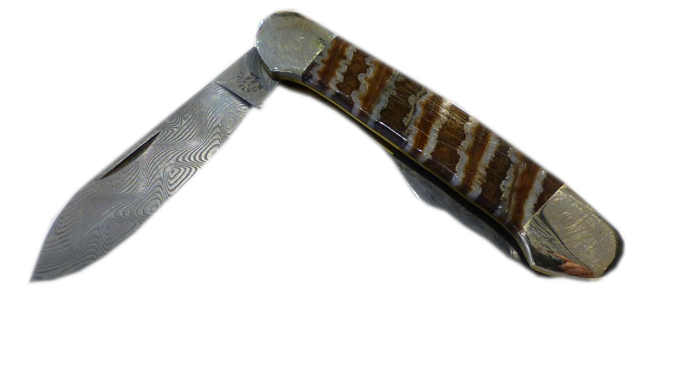 Robert Klaas Taschenmesser mit Griffschalen aus Mammutbackenzahn stabilisiert