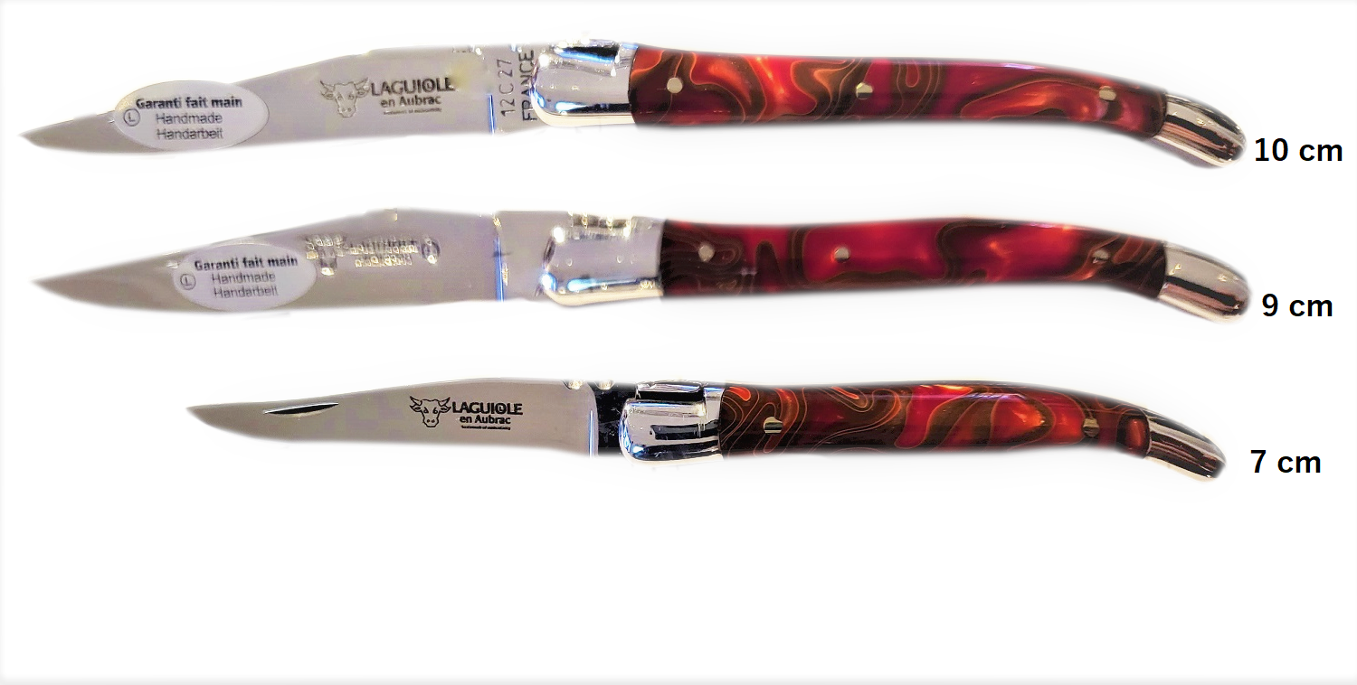 Laguiole en Aubrac Original Taschenmesser Griffschalen aus Rotem Marshmallow